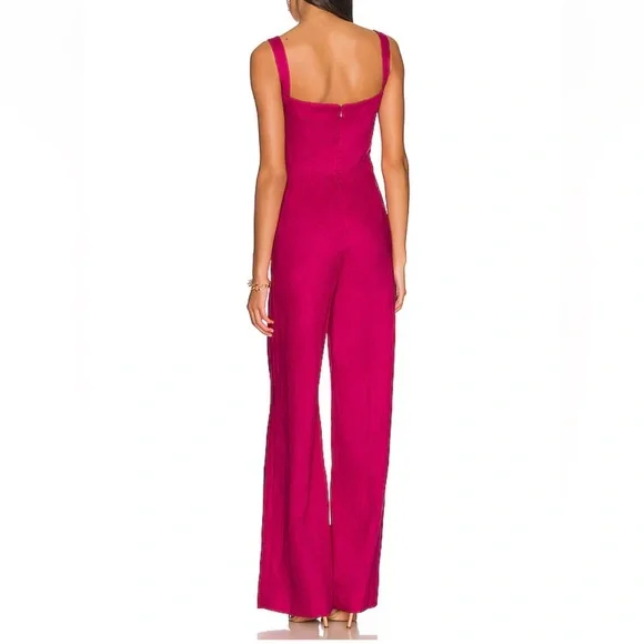 NWOT SALONI Rachel Pink wide leg Jumpsuit in Bright Berry
Linen - Picture 3 of 8